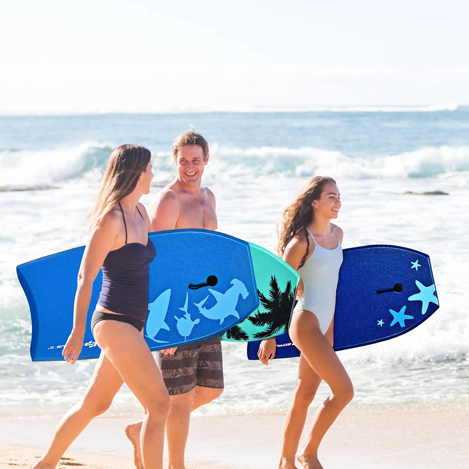 RELAX4LIFE Schwimmbrett tragbar, Schwimmboard mit Halteleine, Rutschfestes Surfbrett für Kinder & Erwachsene, Hohe Belastbarkeit, Bodyboard Shortboard, XPE HDPE