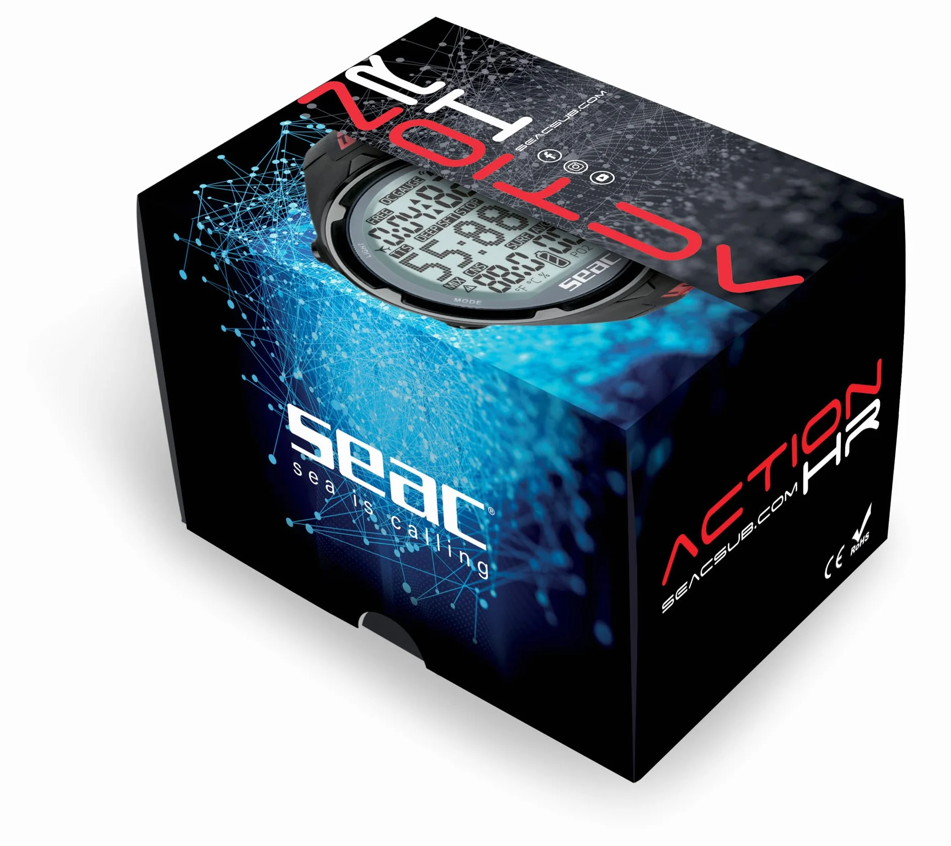 Seac Action, Tauchcomputer für Gerätetauchen und Freediving, Logbuch, Dive Planner, Safety Alarme