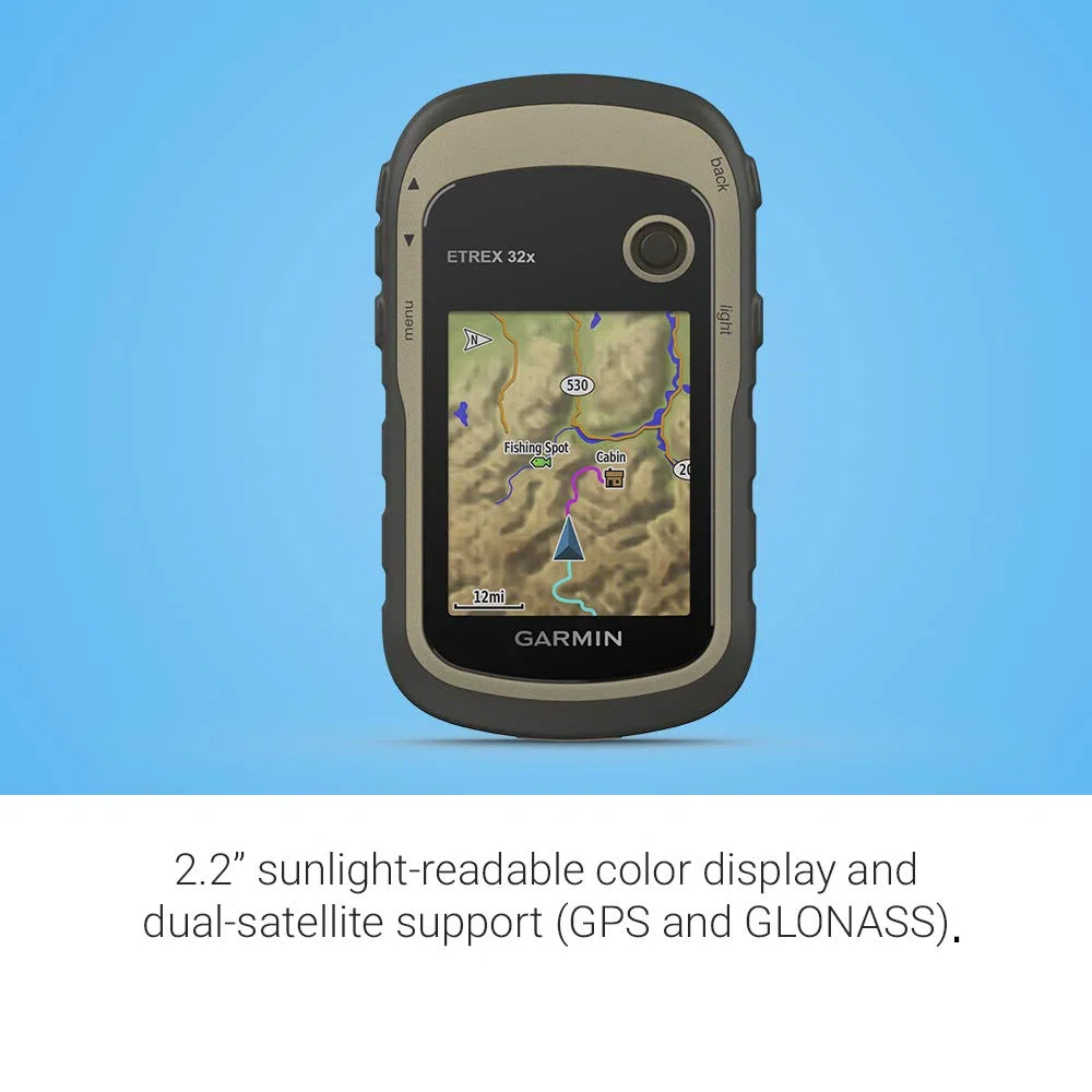 Garmin eTrex 32x-robustes, wasserdichtes GPS-Outdoor-Navi mit 2,2 (5,6 cm) Farbdisplay mit Tastenbedienung, vorinstallierter TopoActive-Europakarte und 25 Std Akkulaufzeit & Rucksackhalterung, schwarz