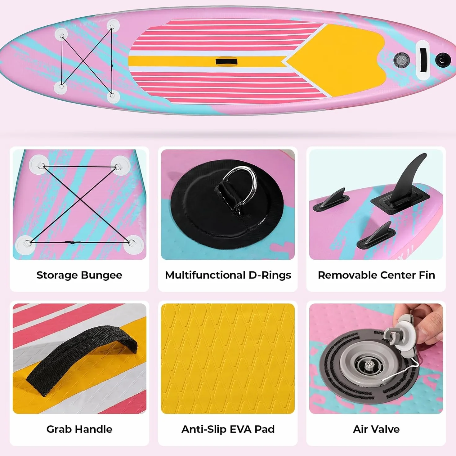 Stand Up Paddling Board 305cm Adults SUP Aufblasbares Stand Up Paddle mit Allem Zubehör, für Aller Fähigkeitsniveaus, 200kg Tragkraft für 2 Personen