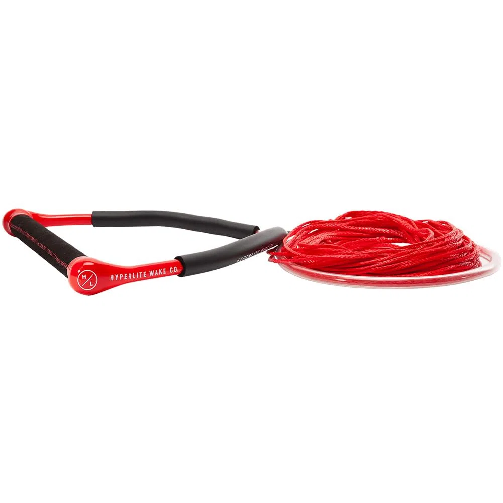 Hyperlite 2020 CG Handle with 65ft Maxim Wakeboard Tow Rope - Red
