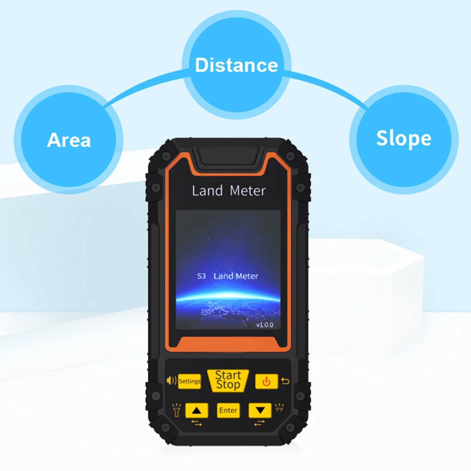 Landmessgerät gps messgerät grundstück 2,4 -Zoll -Farbbildschirm GNSS Handheld Land Messgerät, Mini Tragbare Handschuh -Messwerkzeug für Handheld GPS de mano