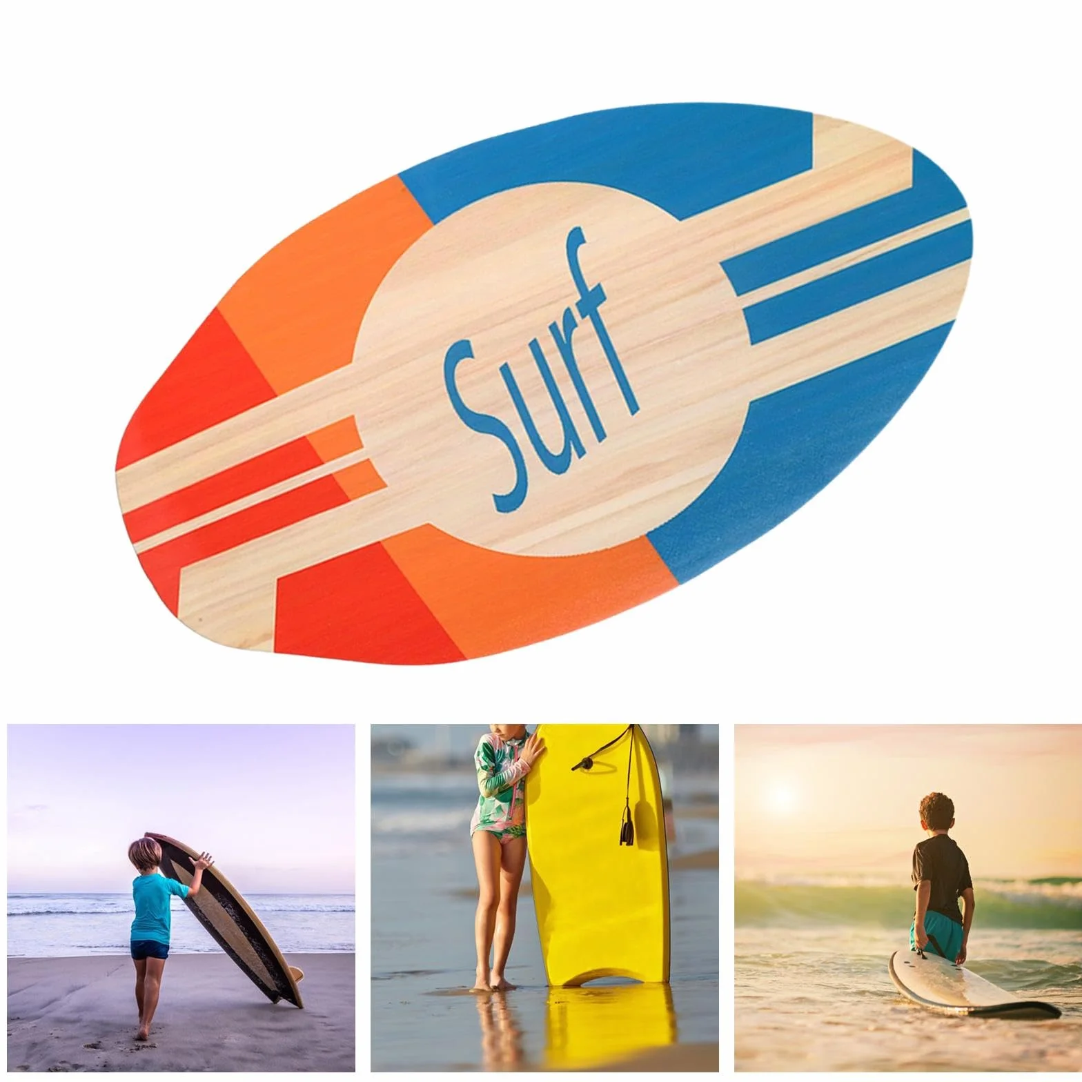 Harilla Skimboard für Kinder Surfbrett Universal Tragbares Gute Reibung Anfänger 30 Zoll Sommer Wassersport Kleine Kinder Surfbrett