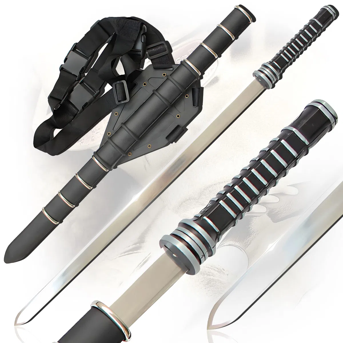 Blade The Daywalker Schwert mit Scheide - Schwert echt, Blade Schwert Daywalker, Metall Schwert mit Schwerthalter Rücken, Schwerter scharf echt, Vampirjäger
