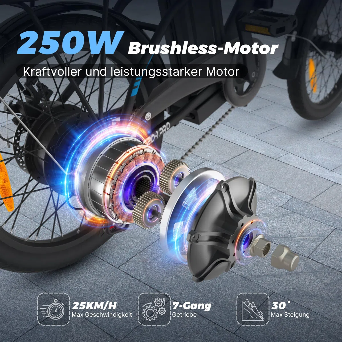 VARUN E Bike, 20 Zoll E-Bike Klapprad mit 48V 624 Wh Akku, Max 100 KM, Ebike Damen Herren mit 250W Motor, 25KM/H, 7-Gang, Elektrofahrrad City Ebike für Pendler und Camping, EU-Konformes