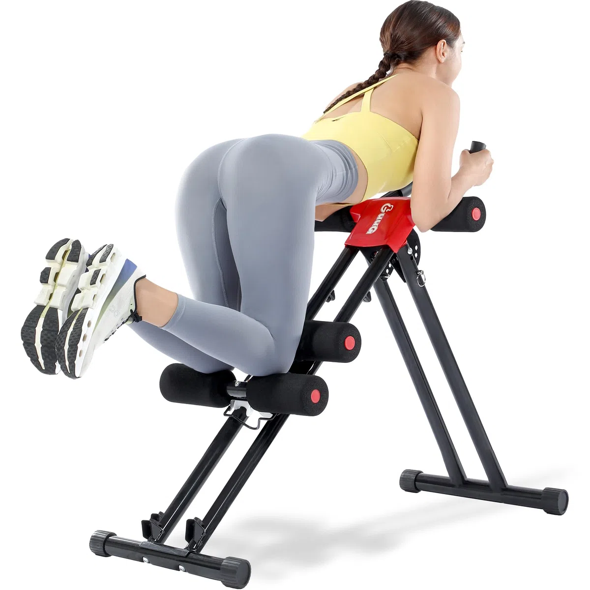 GUUG Bauchmuskeltrainer Bauchtrainer für Zuhause: Bauch Trainingsgerät Klappbar Bauchmuskeltraining Gerät Fitness Bauchtraining Abdominalmaschine Home Gym Equipment für Zuhause Männer Frauen