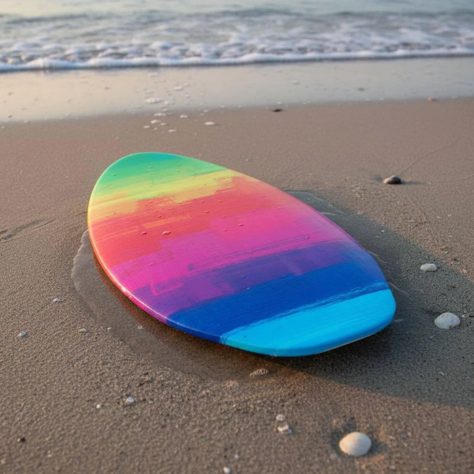 MERIGLARE Skimboard Kinder Strandbrett Robustes Wellenbrett Poplarholz Oberfläche für Anfänger Familien Kinder Outdoor-aktivitäten Balance-Spiel Training , Blauer Fischgrät , 89 50 0.7CM