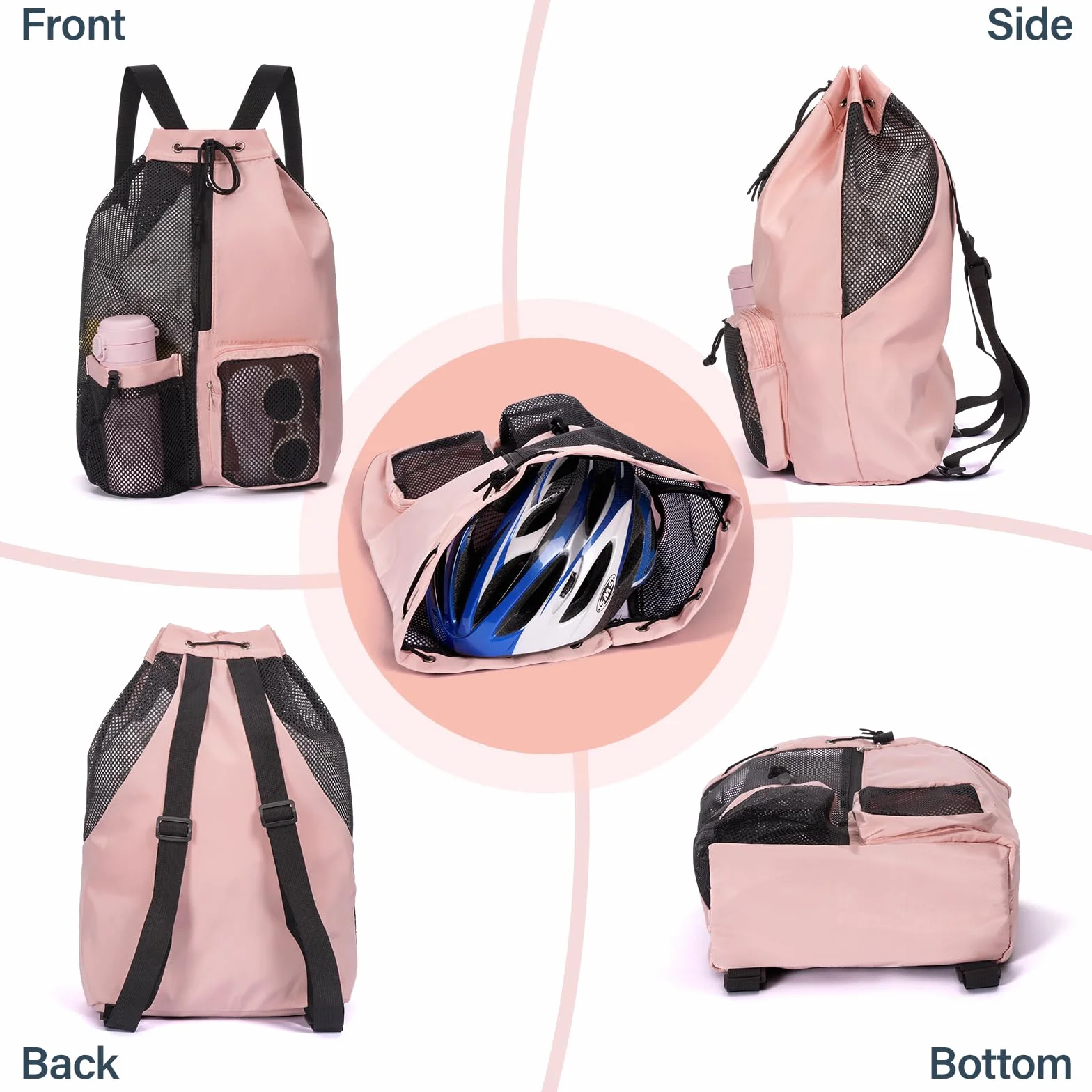 Mesh Schwimmrucksack Wasserdicht Sport Rucksäcke, Turnbeutel Schwimmbeutel Schwimm-Rucksack Große Kapazität, Schwimmtasche mit Mädchen Herren für Schwimm Fitness Training Sausrüstu