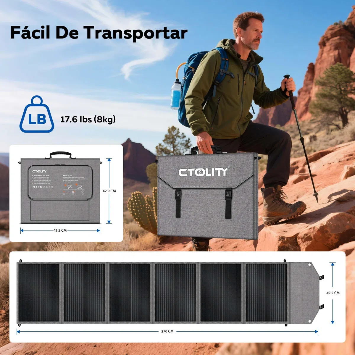 Faltbare Solarpanel 200W Monokristallin 20V für Powerstation Camping Wohnmobil