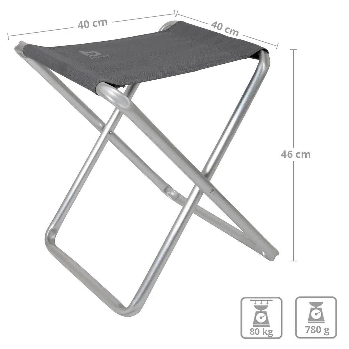 Bo-Camp - Hocker + Tablett - Grau - Grau