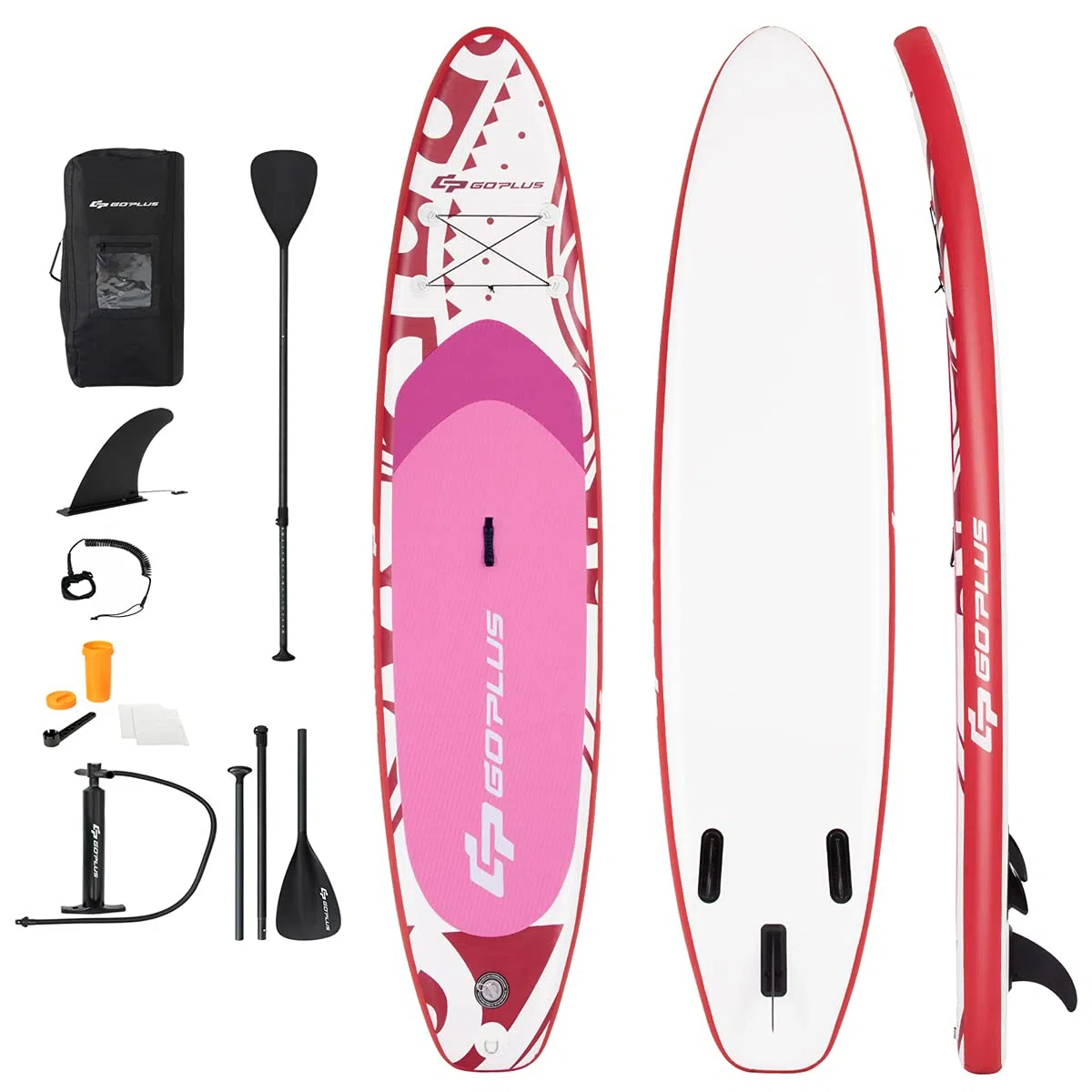 RELAX4LIFE 320/335 x 76 x 15cm SUP Board Set, Aufblasbares Stand Up Paddling Board, Paddelboard mit Sicherheitsleine & Paddel & Pumpe & Rucksack & Reparaturset & 3 Finnen, für Anfänger& Profis