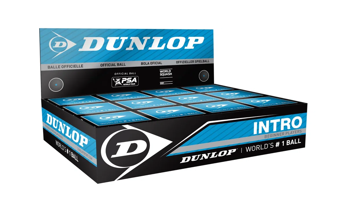 DUNLOP Squashbälle Intro blau für Einsteiger und Hobbyspieler Speed schnell