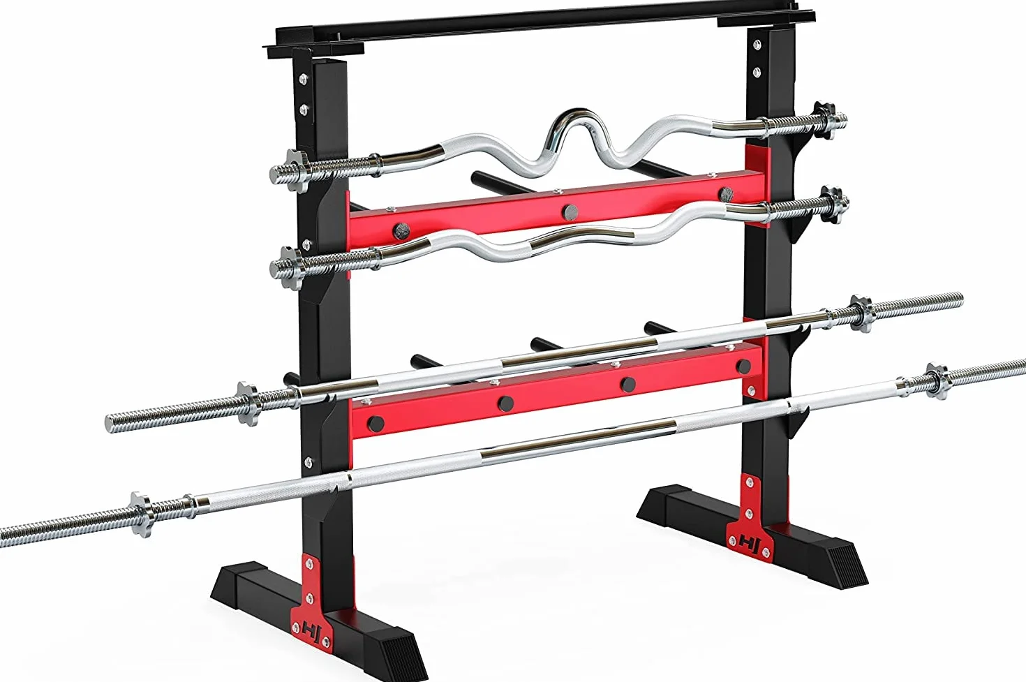 Hop-Sport Hantelständer, Hantelablage, Ablage für Gewichte, Langhanteln & Kurzhanteln, 7 Scheibenaufnahmen, Stabiler Hantelhalter, 350 kg Max. Belastbarkeit