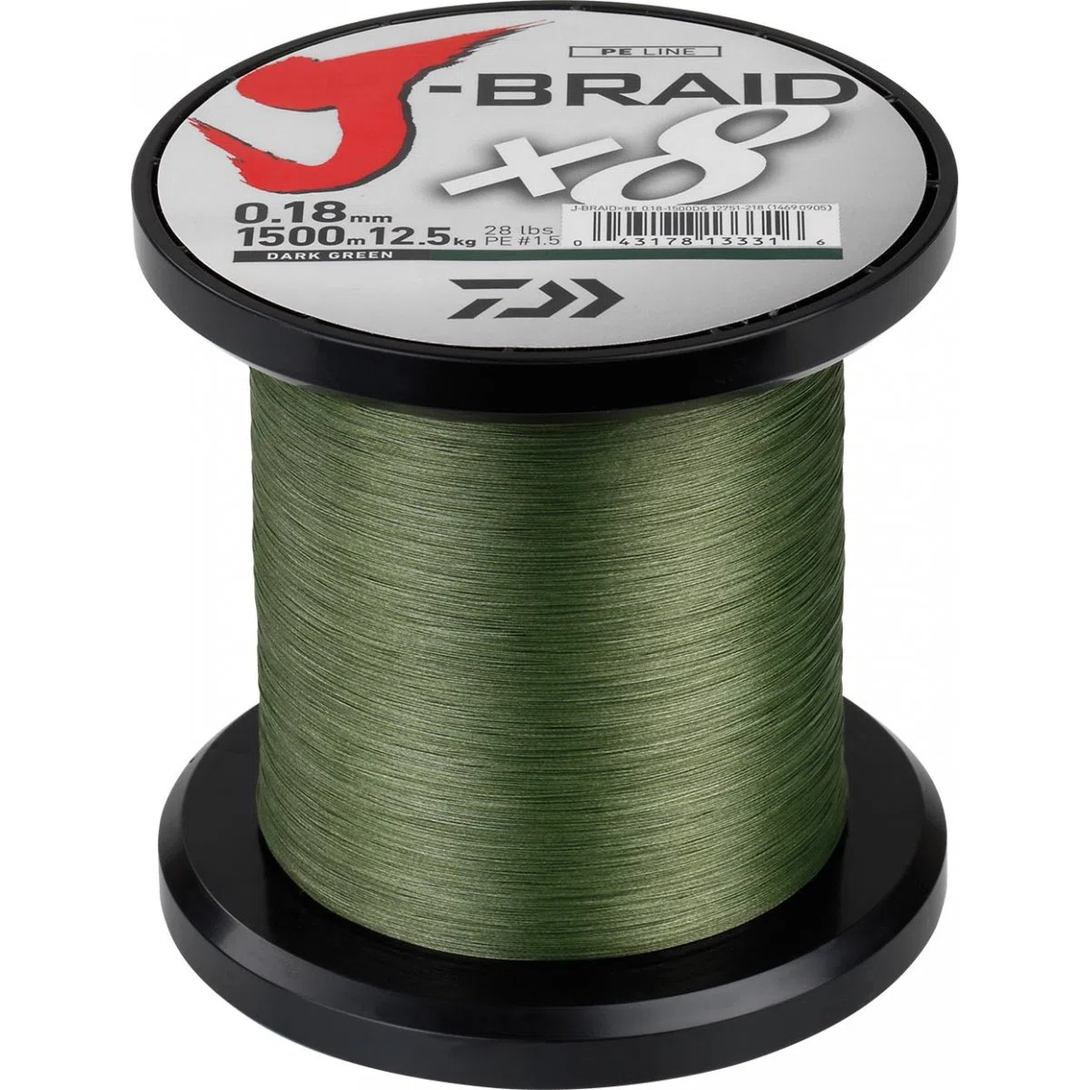 Daiwa J-Braid X8, 1500m dunkelgrün - geflochtene Angelschnur