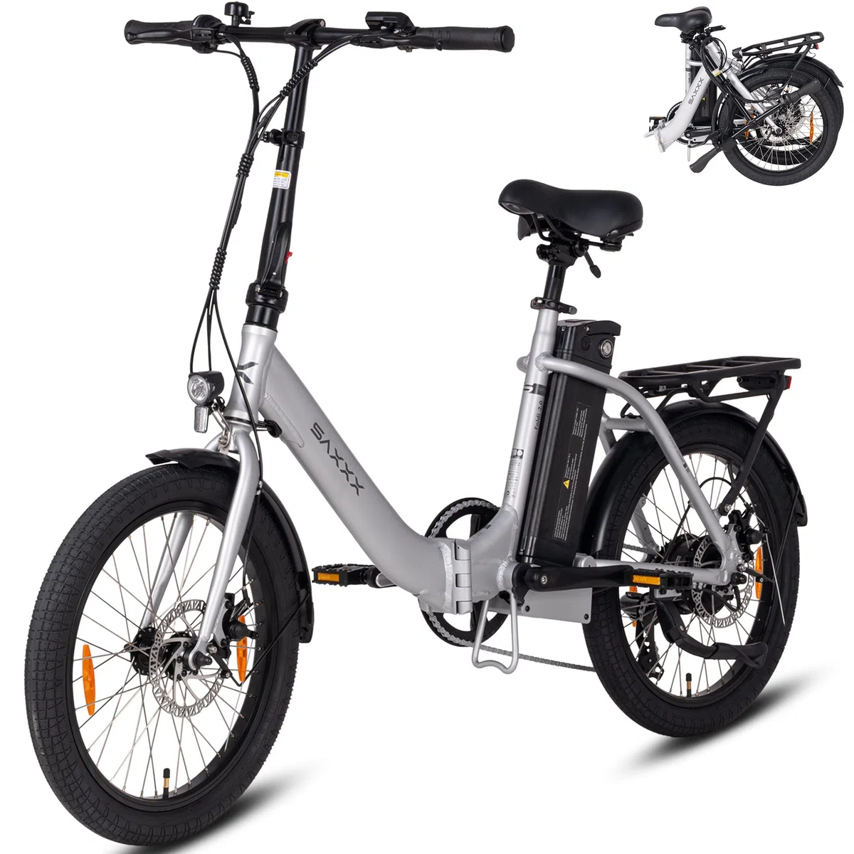 SAXXX E Bike Klapprad 20 Zoll mit 36V 13Ah Akku，90KM Lange Range