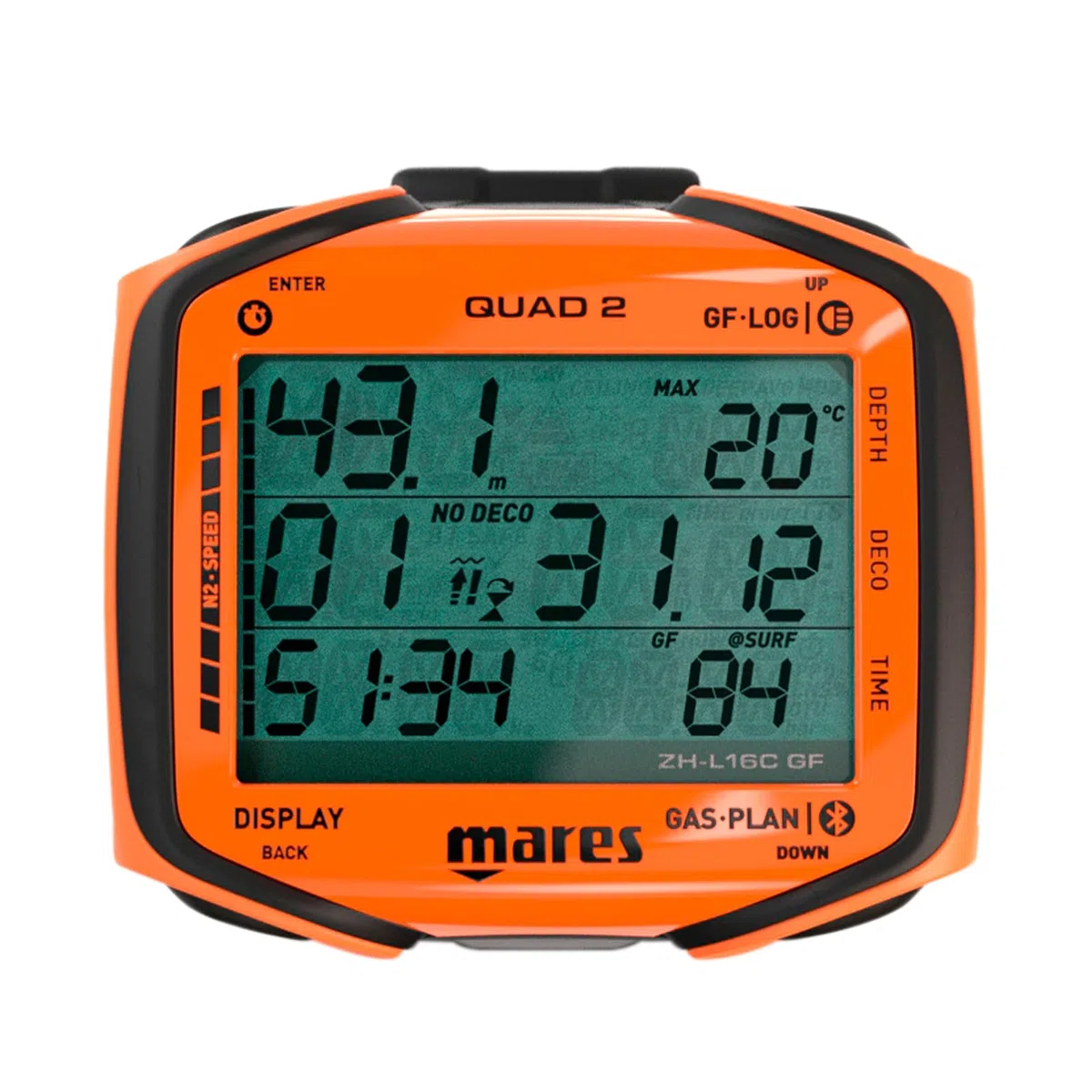 Mares Tauchcomputer Quad 2 Smart Wrist | Anzeige von Tiefe, Dekompression, Uhrzeit