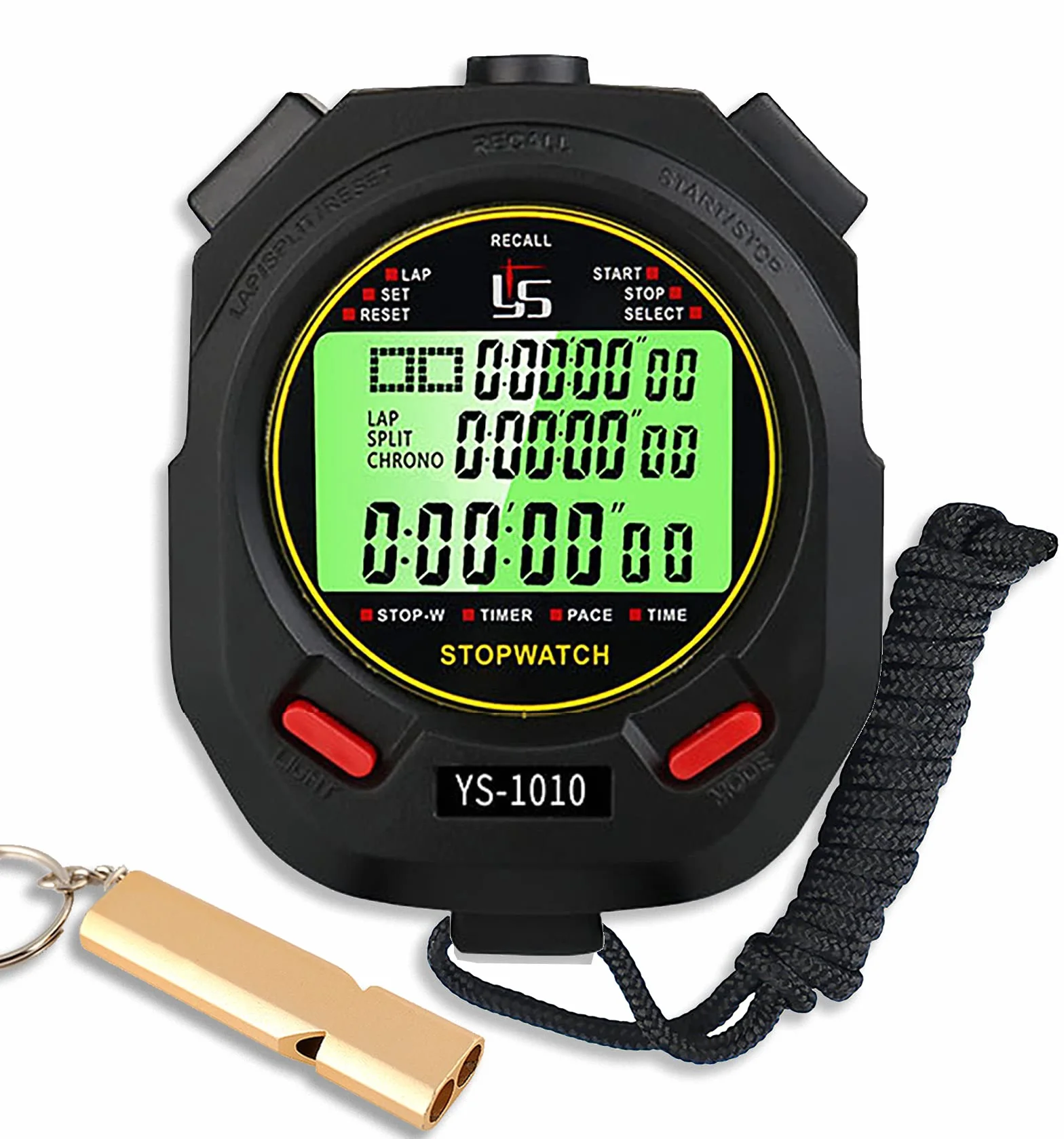 Stoppuhr Sport Digital 60 Speicher mit Leuchte Funktion und Stumm Funktion