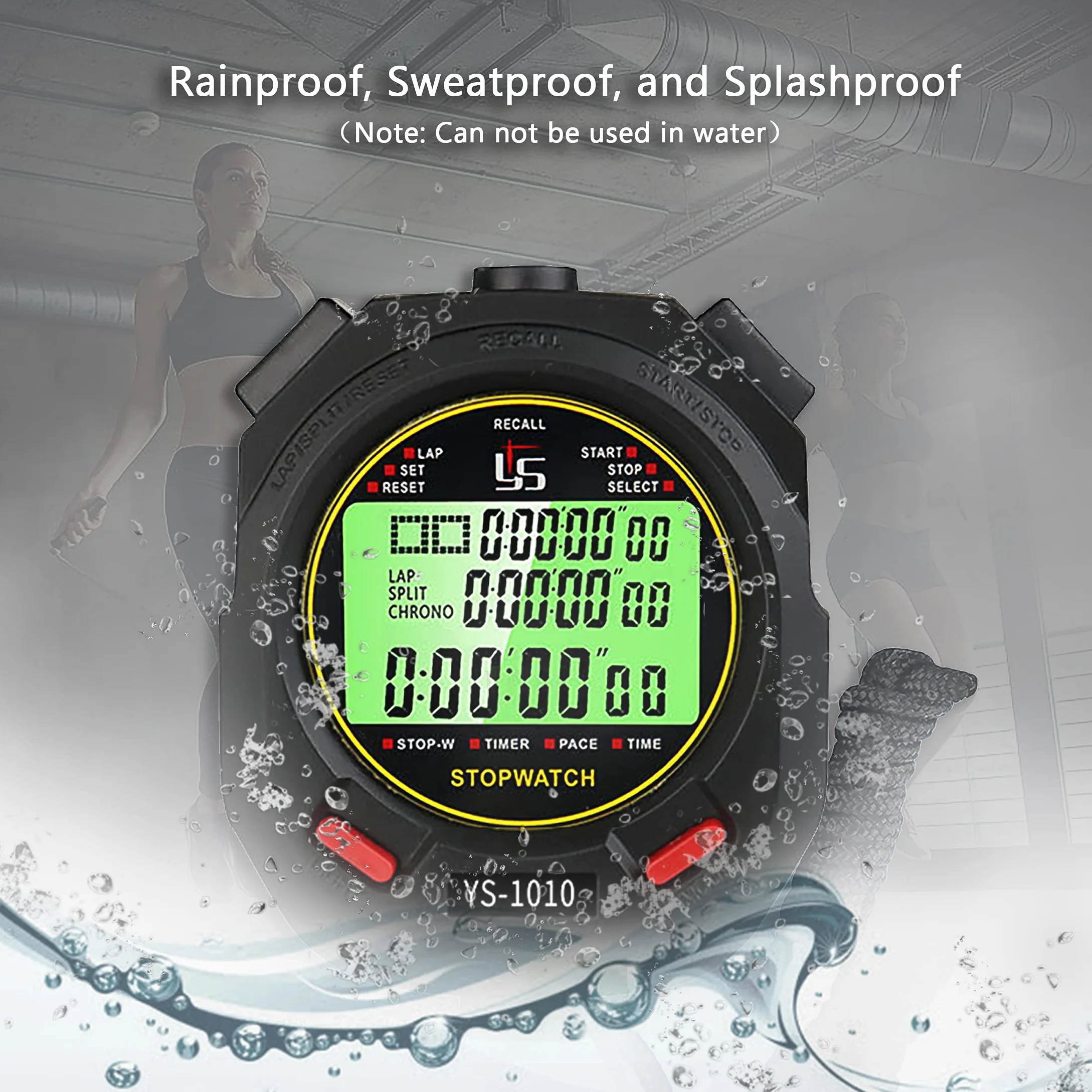 Stoppuhr Sport Digital 60 Speicher mit Leuchte Funktion und Stumm Funktion