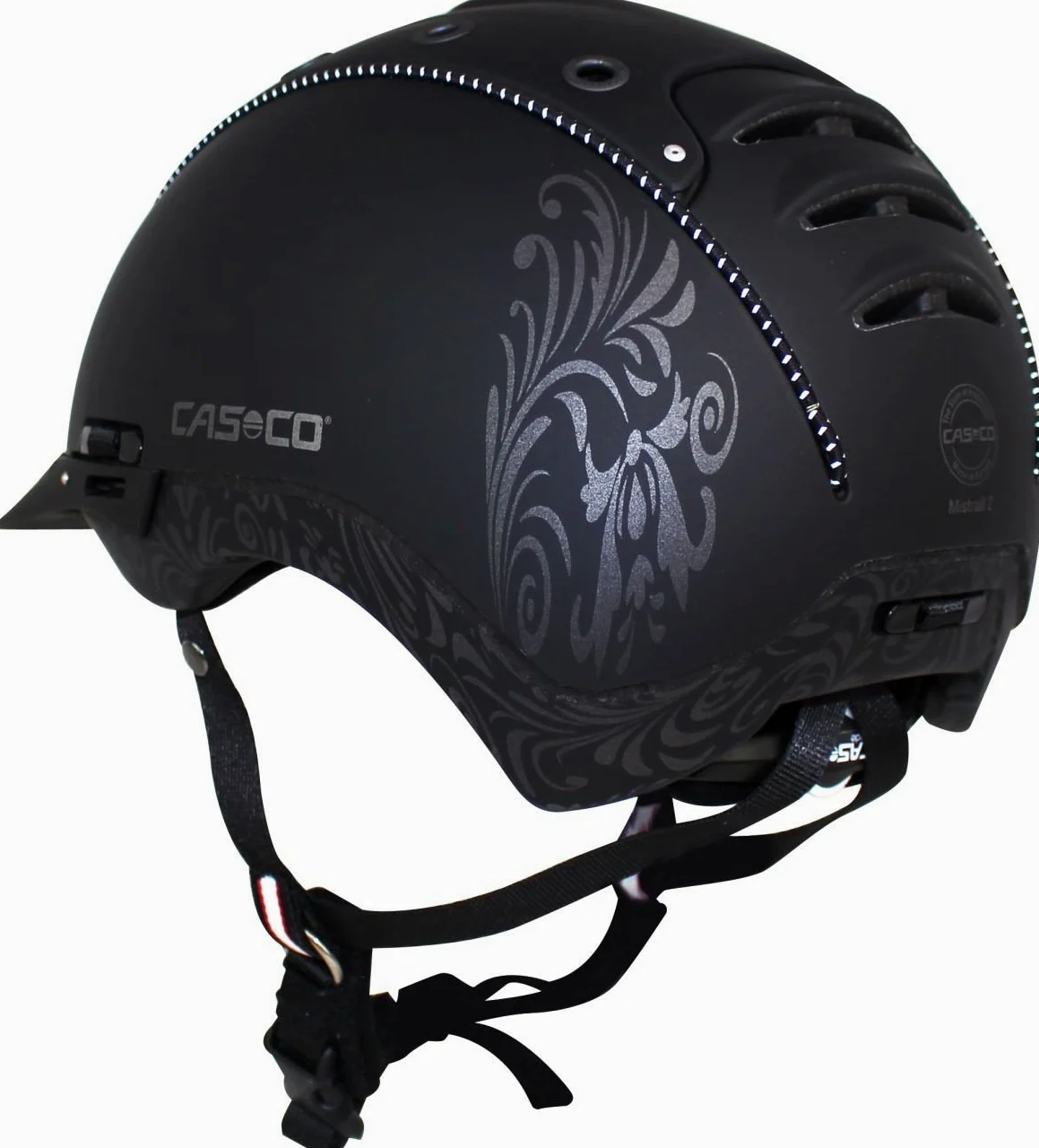 CASCO MISTRALL 2 Reithelm schwarz/floral S/M 55-57cm