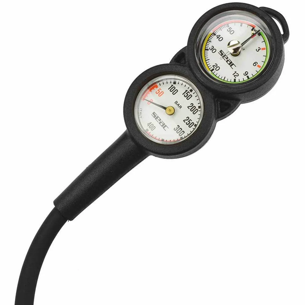 SEAC Konsole 2 PSI + FT, Manometer und Tiefe unter Wasser, Skala 0-5000 psi und 0-200 ft.