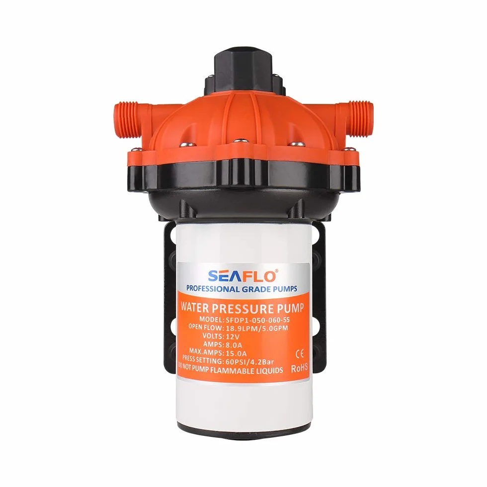 SEAFLO Membranpumpe der Serie 55 - 12V DC, 5,5 GPM, 60 PSI mit Hochleistungsdruckschalter