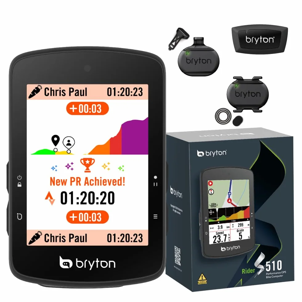 Bryton Rider S510 GPS Fahrradcomputer 2,8 Zoll Farb-LCD-Touchscreen Offline-EU-Karte 30 Stunden Batterielaufzeit
