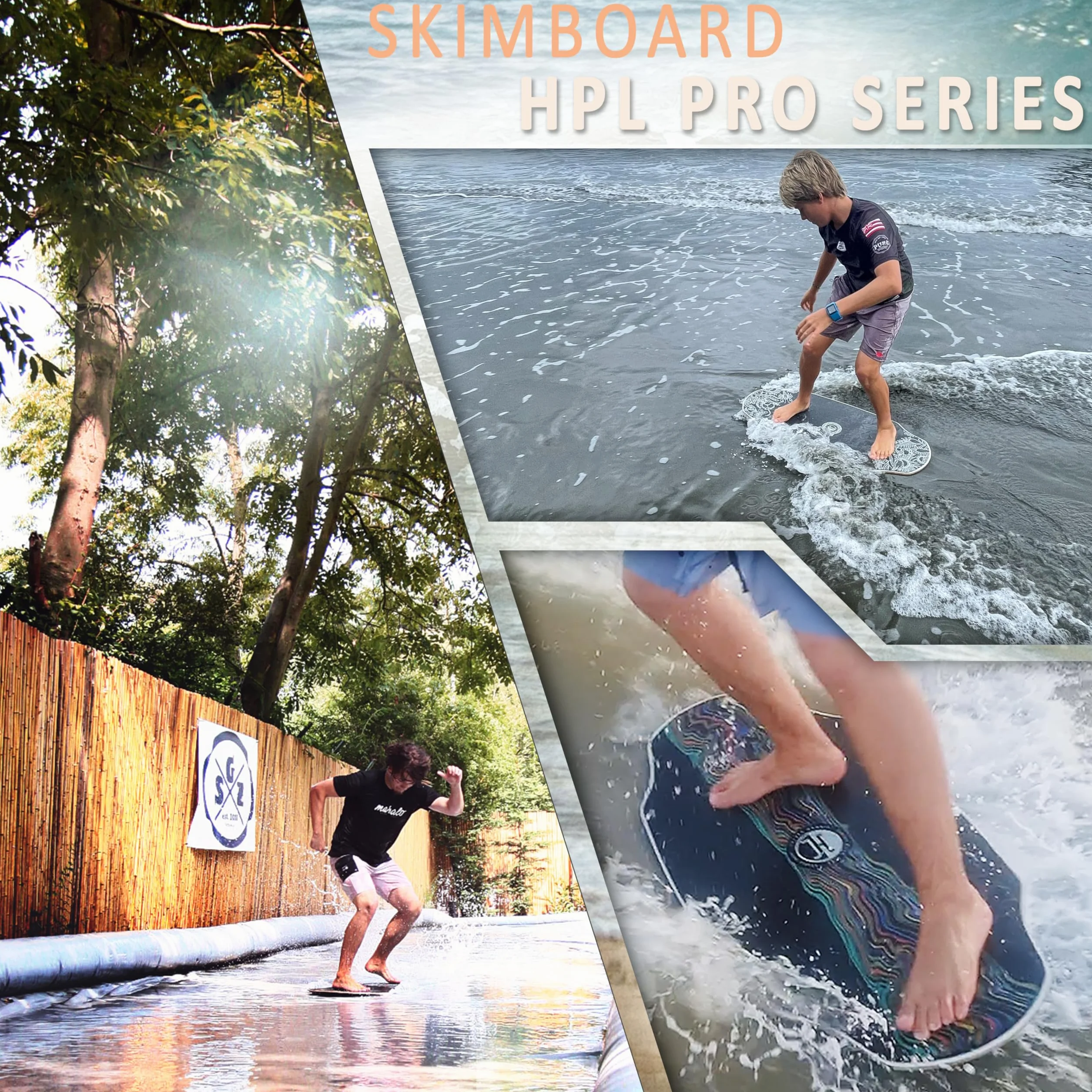 JUCKER HAWAII Skimboard – Profi Skimboard mit HPL-Beschichtung, Anti-Rutsch Oberfläche, Ultra schnell, extrem robust und langlebig, bis 115 kg belastbar – für Einsteiger bis Profi