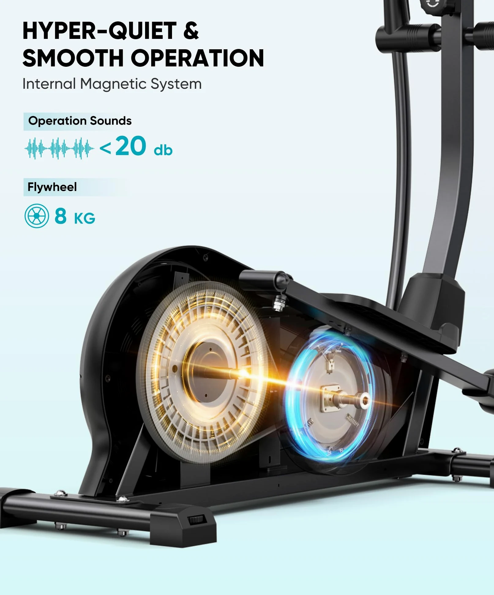 Dripex Crosstrainer Magnetischer Ellipsentrainer 8 kg Schwungrad 16 Widerstandsstufen 38 cm Schrittlänge LCD-Monitor