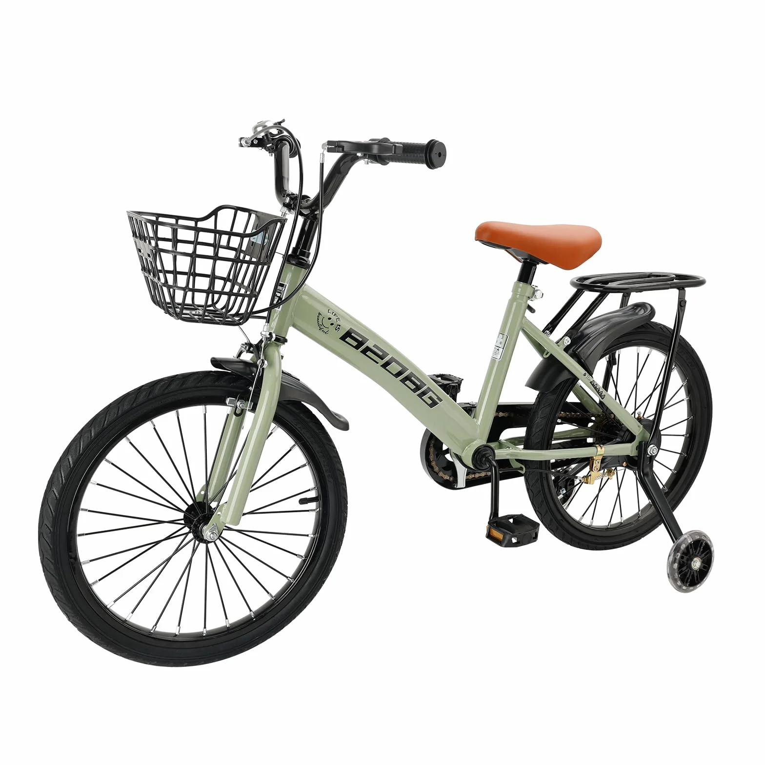 18 Zoll Kinderfahrrad, Hochwertiger Kohlenstoffstahlrahmen, Verstellbarer Sitz & Lenker, Doppelbremsen, Integrierte Naben, Abnehmbarer Korb, Stützräder, Komfortabler Sattel, Jungen/Mädchen Fahrrad