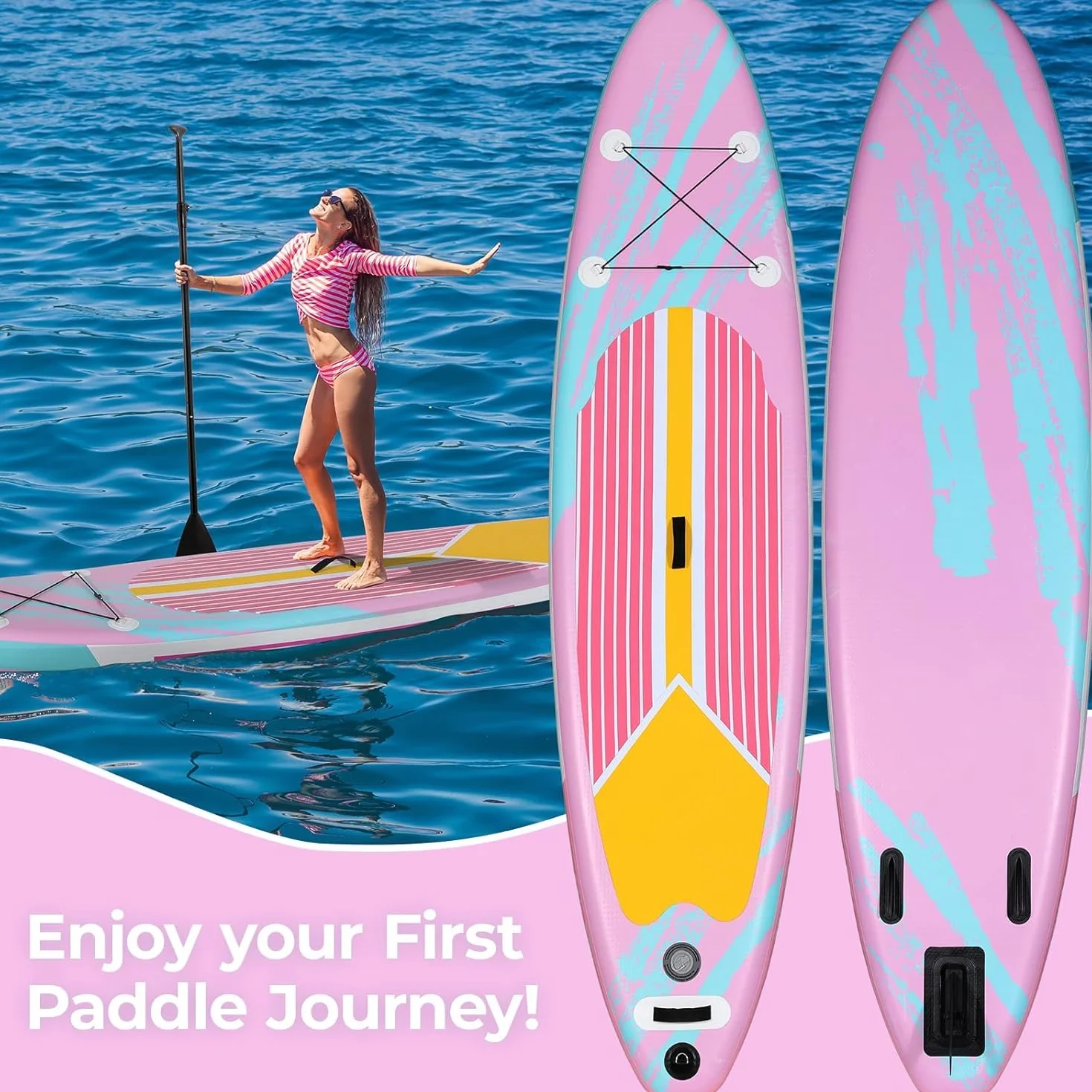 Stand Up Paddling Board 305cm Adults SUP Aufblasbares Stand Up Paddle mit Allem Zubehör, für Aller Fähigkeitsniveaus, 200kg Tragkraft für 2 Personen