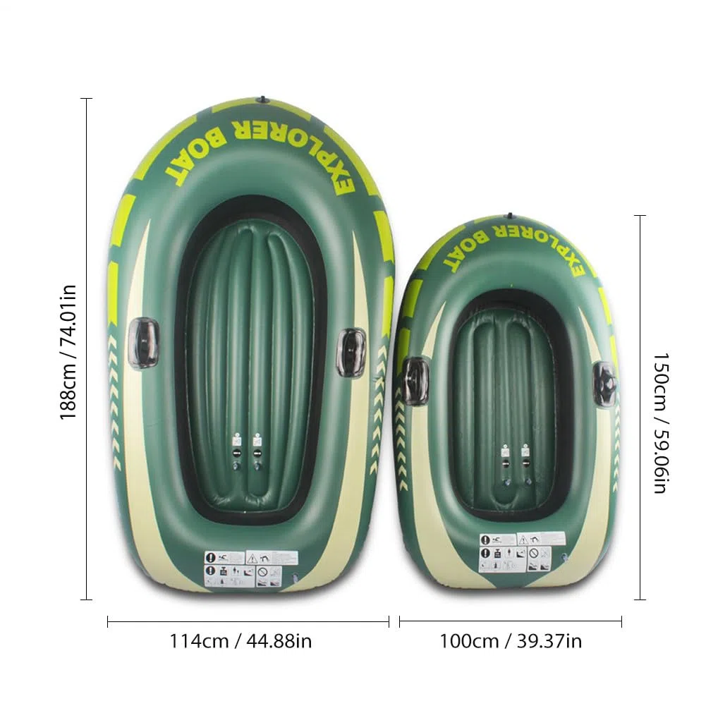 Inflatable Boat, 150x100cm Schlauchboote, 1 Personen Angelboot Aufblasbar Für Erwachsene, Kajak, Verdicktes Faltbares Tragbares Fischerboot Für Treibende Wassersportarten Im Freien, PVC