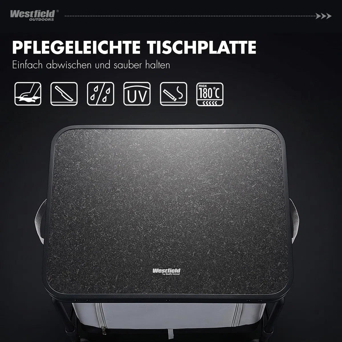 Westfield Outdoors Modulor I+, Campingschrank Faltbar, Campingküche Klappbar mit Tragetasche, Faltschrank Klappschrank viel Stauraum Tragbar für Camping, Balkon, Terrasse