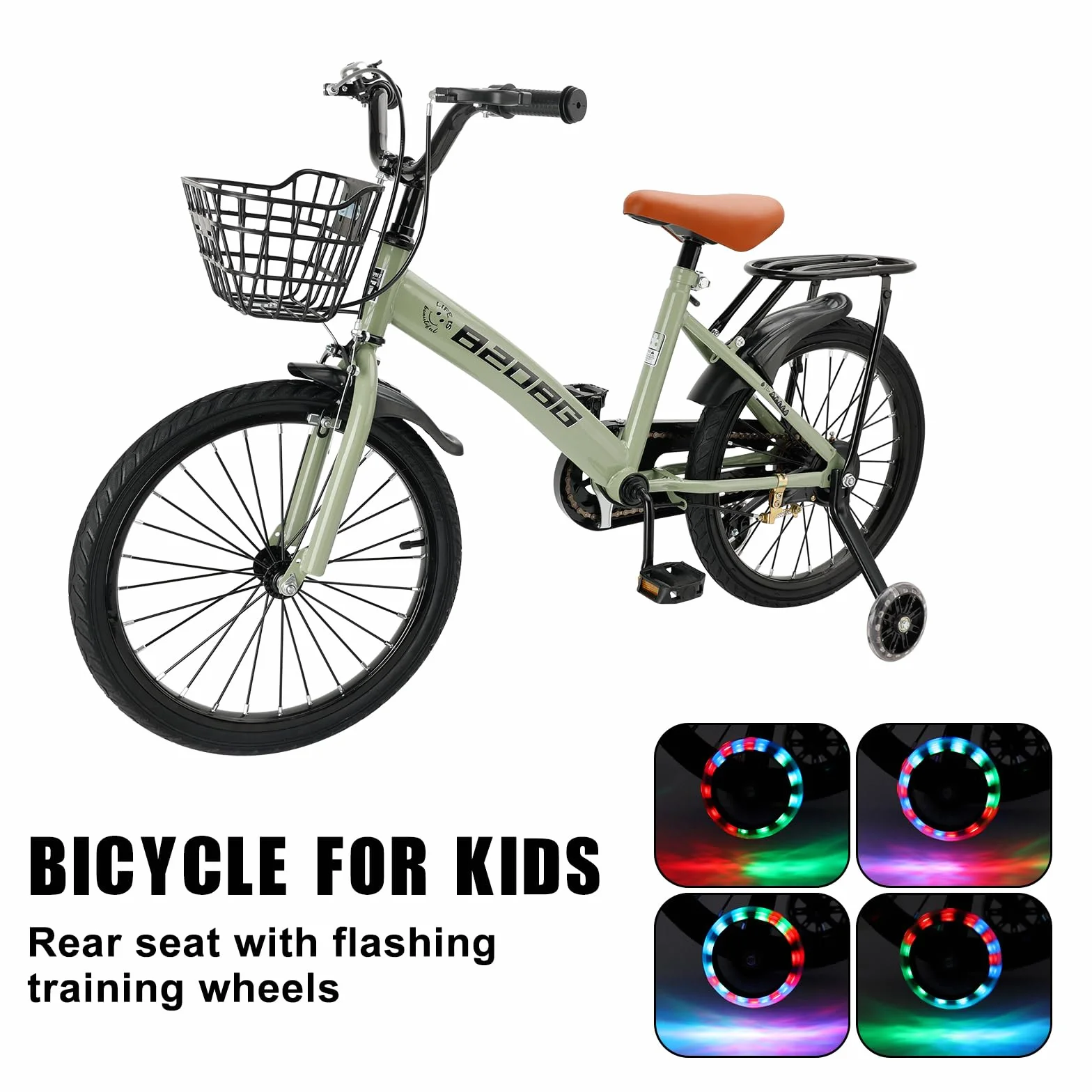 18 Zoll Kinderfahrrad, Hochwertiger Kohlenstoffstahlrahmen, Verstellbarer Sitz & Lenker, Doppelbremsen, Integrierte Naben, Abnehmbarer Korb, Stützräder, Komfortabler Sattel, Jungen/Mädchen Fahrrad
