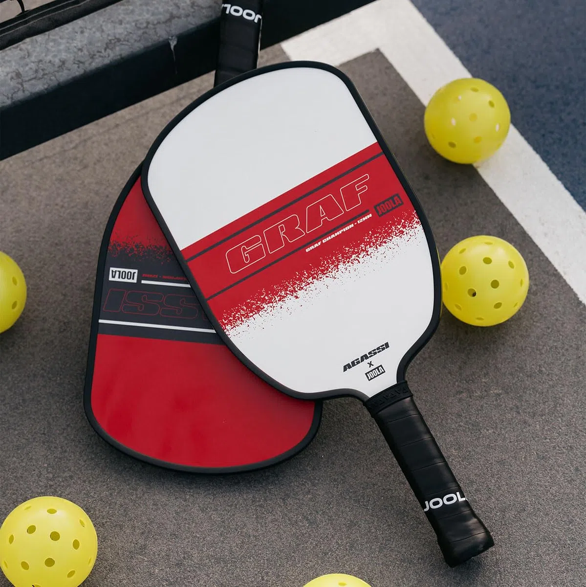 Joola Pickleball Agassi x Graf Pickleballschläger, Pickleball-Paddle mit Fiberglas-Oberfläche