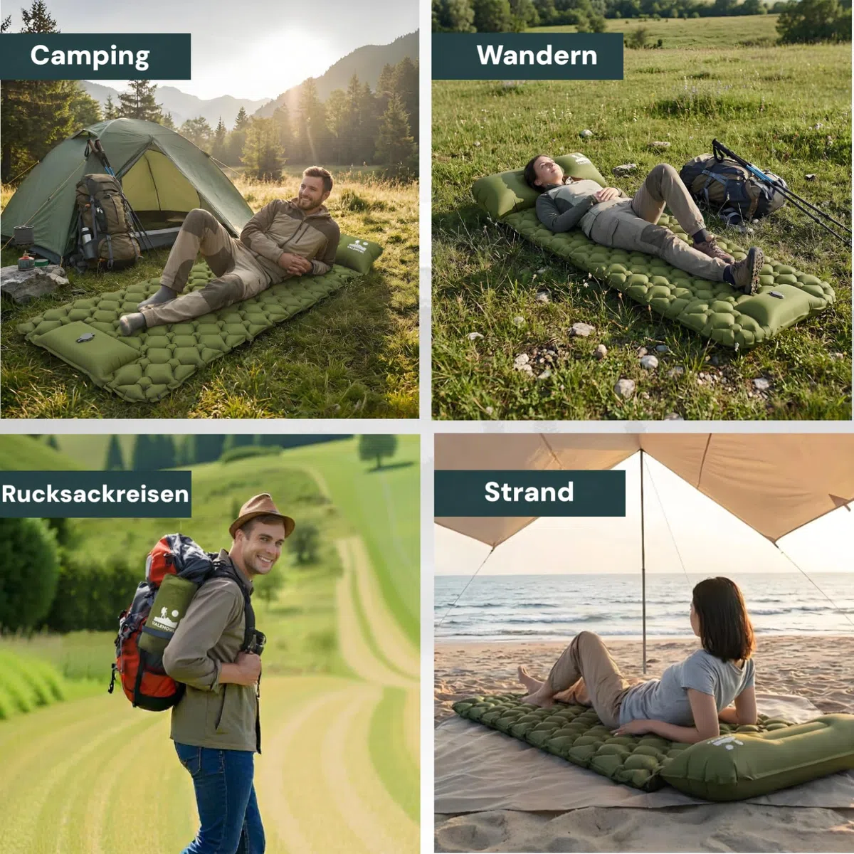 800g Ultraleichte Aufblasbare Isomatte für Camping – R-Wert 3,0 für 4 Jahreszeiten, Langlebige wasserdichte Luftmatratze für Rucksackreisen, Trekking, Outdoor