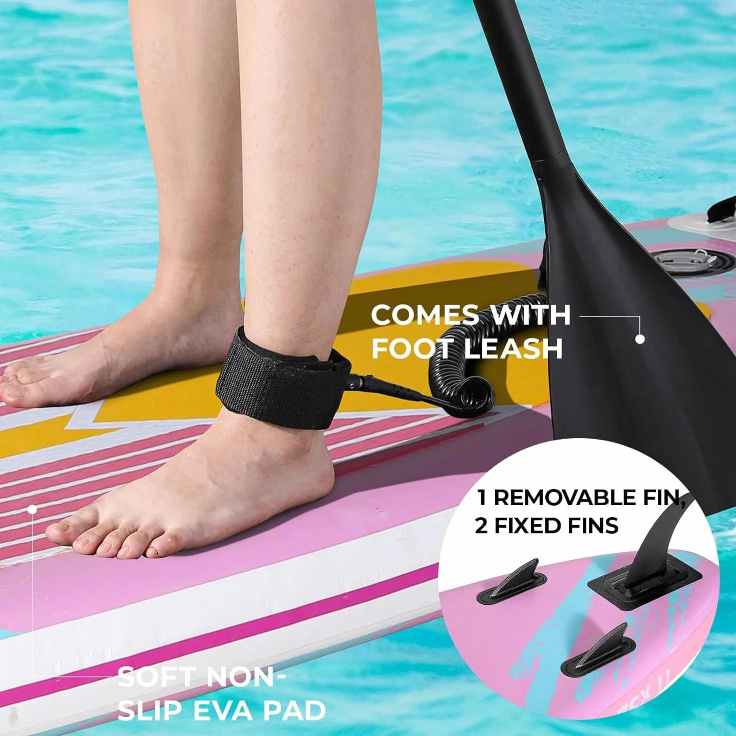 Stand Up Paddling Board 305cm Adults SUP Aufblasbares Stand Up Paddle mit Allem Zubehör, für Aller Fähigkeitsniveaus, 200kg Tragkraft für 2 Personen