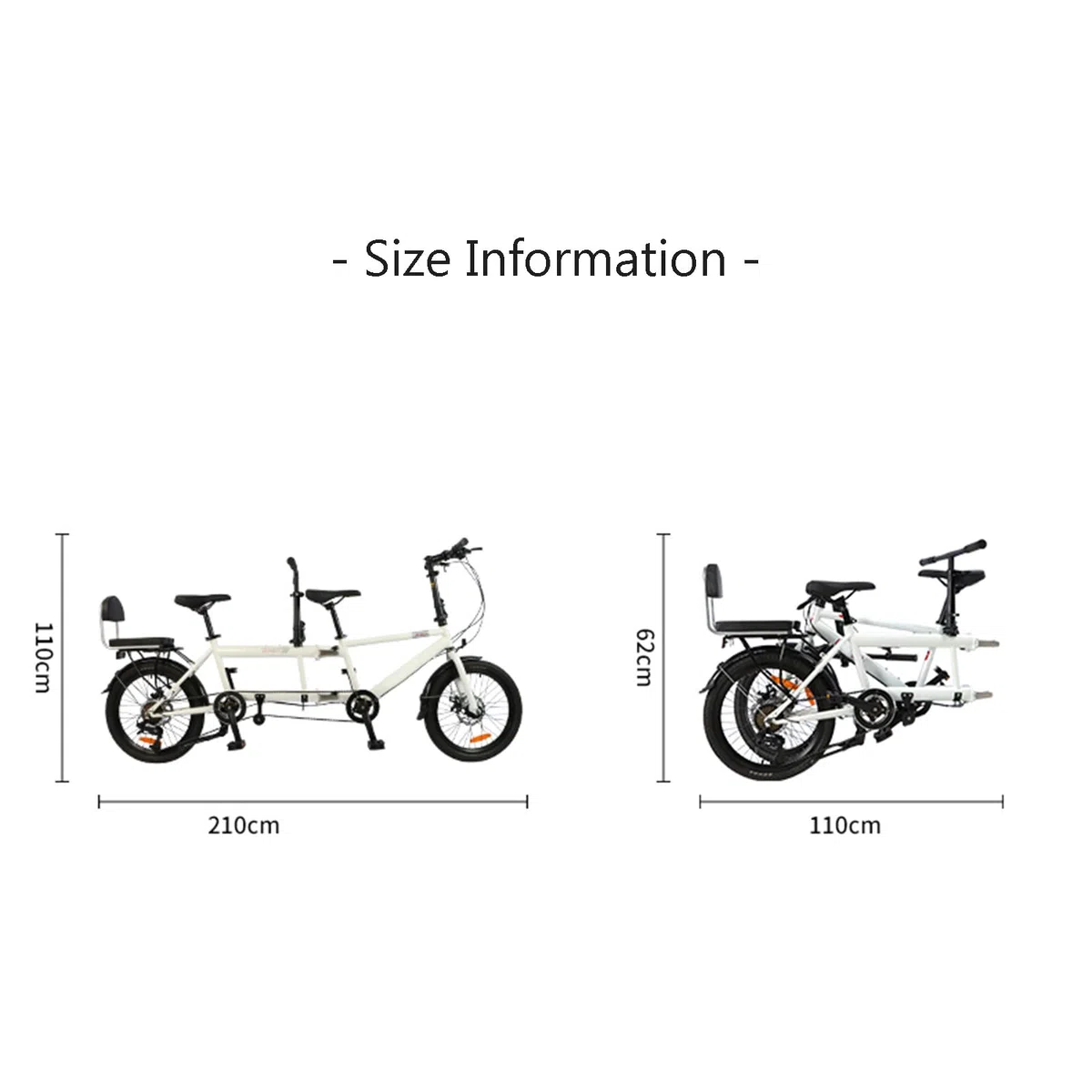 Faltbares Tandemfahrrad, Fahrrad Mit Variabler Geschwindigkeit, Paarfahrrad/Eltern-Kind-Aktivitätenfahrrad, Universal-Scheibenbremse Reise-Sightseeing-Fahrrad