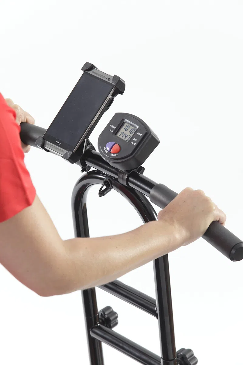 Trampolin Fitness 2.0, mit Sprungzähler, NEU - Innovatives Trampolin, Widerstandsband, DVD, Handyhalterung