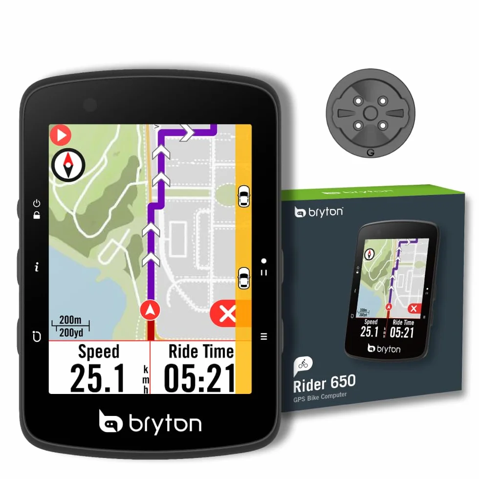 Bryton Rider 650 GPS-Fahrradcomputer 2,8" Farb-Touchscreen 33h Akkulaufzeit Europakarten Abbiegen-Navigation