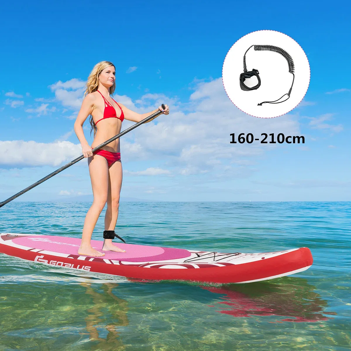 RELAX4LIFE 320/335 x 76 x 15cm SUP Board Set, Aufblasbares Stand Up Paddling Board, Paddelboard mit Sicherheitsleine & Paddel & Pumpe & Rucksack & Reparaturset & 3 Finnen, für Anfänger& Profis