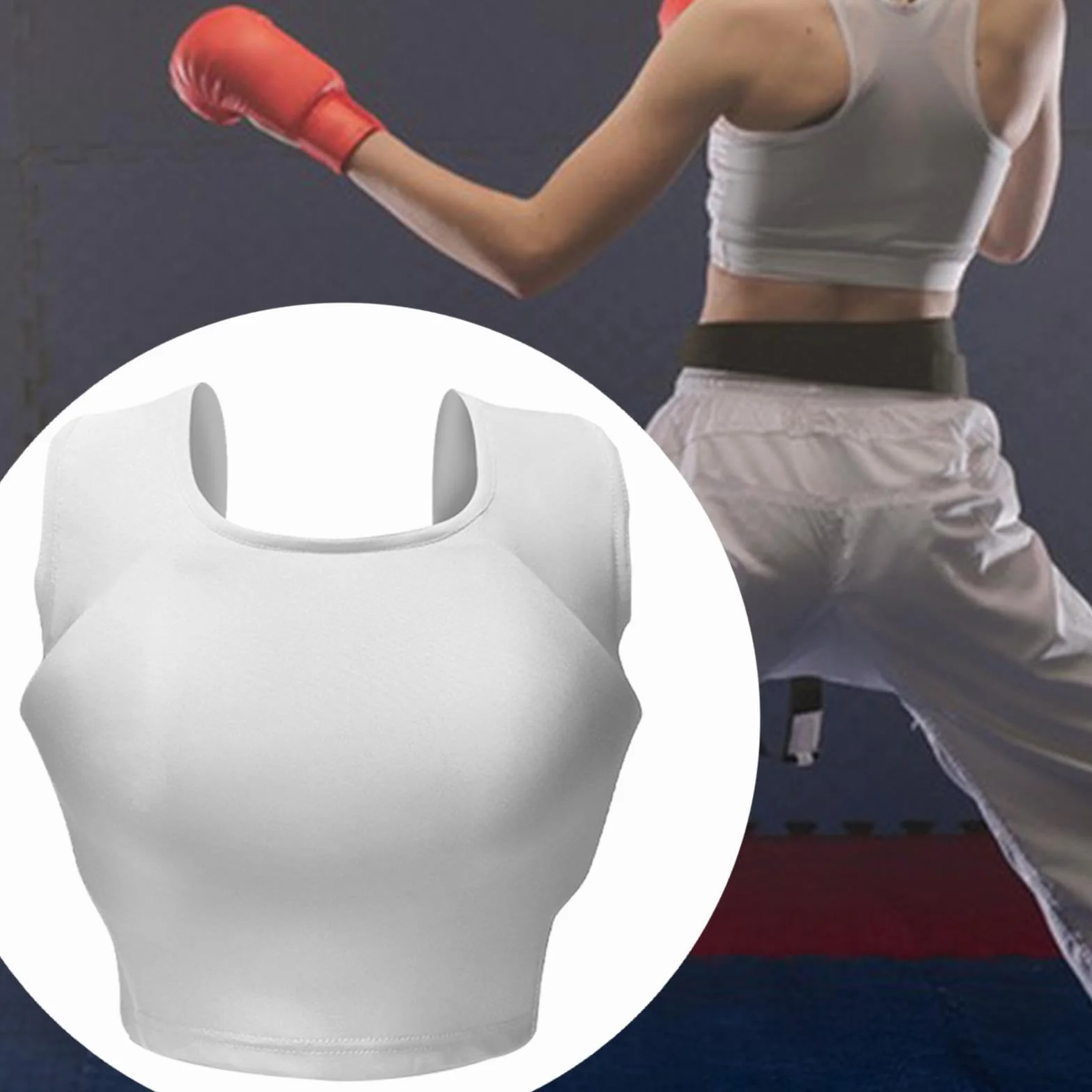 Amagogo Karate-Brustschutz für Damen, Rippenschutz, Rüstung, abnehmbares Futter, weiche Boxschutzweste für Training, Fitness, Fitnessstudio