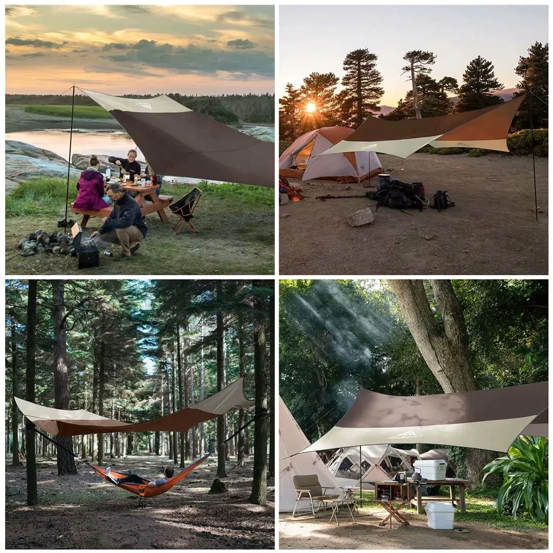 Forceatt Zeltplane 3,7x4,3 m Tarp Ultraleicht Anti-UV wasserdicht Camping Wandern