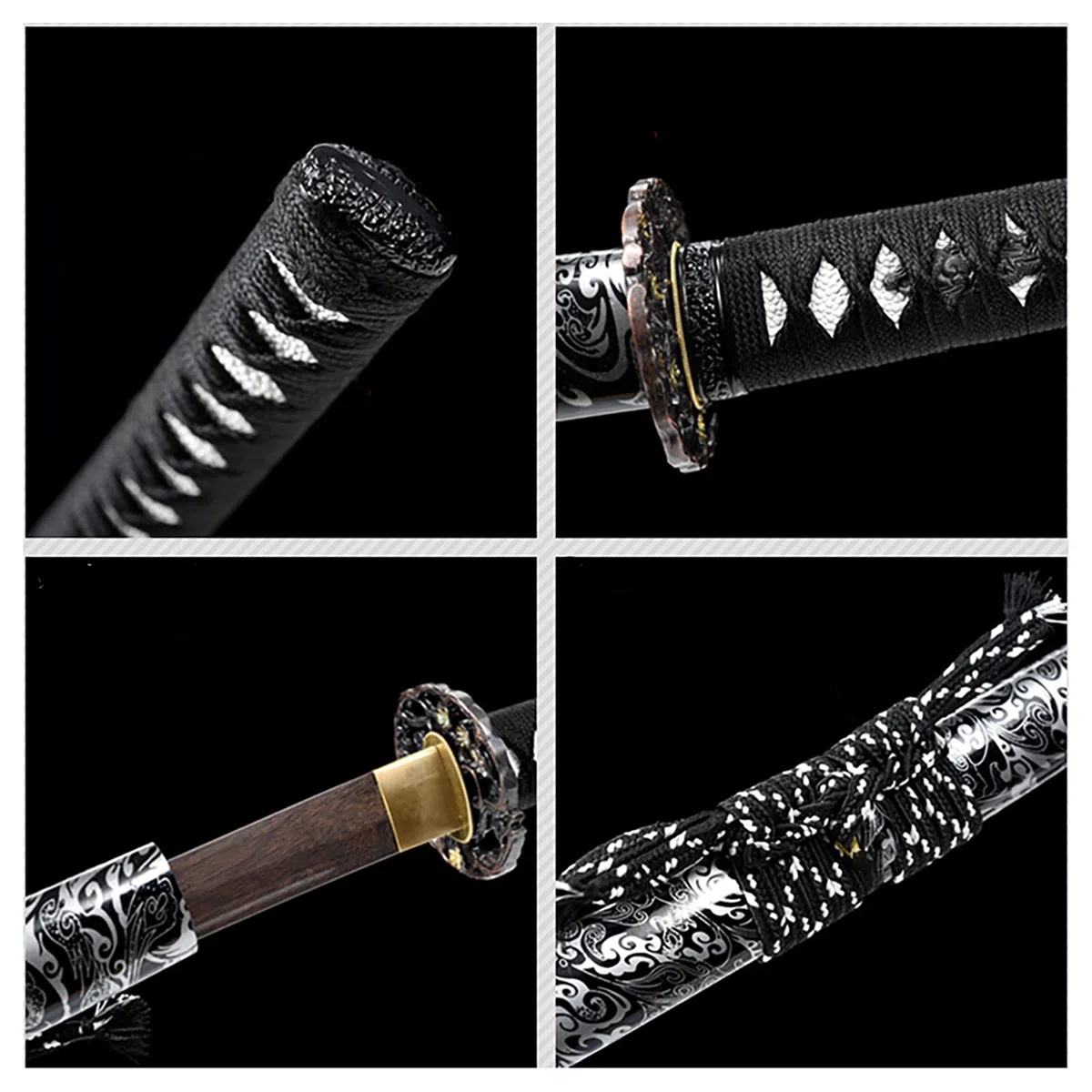 Natürliches Palisander-Katana, handgefertigtes Holz-Samurai-Schwert mit Scheide, 103 cm Bokken für Display, Cosplay-Kollektion und Kendo-Training-I