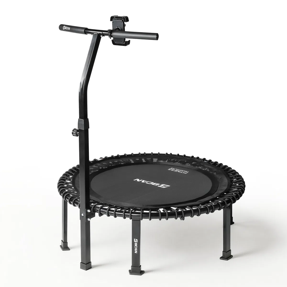 B BCAN BT4 102cm Soft Land Pro Bungee-Rebounder-Trampolin für Erwachsene,Tragkraft 227kg,Bungee-Seile& Griff mit Einstellbarer Spannung,einteiliger Rahmen (16 Gauge),Handyhalterung&Socken