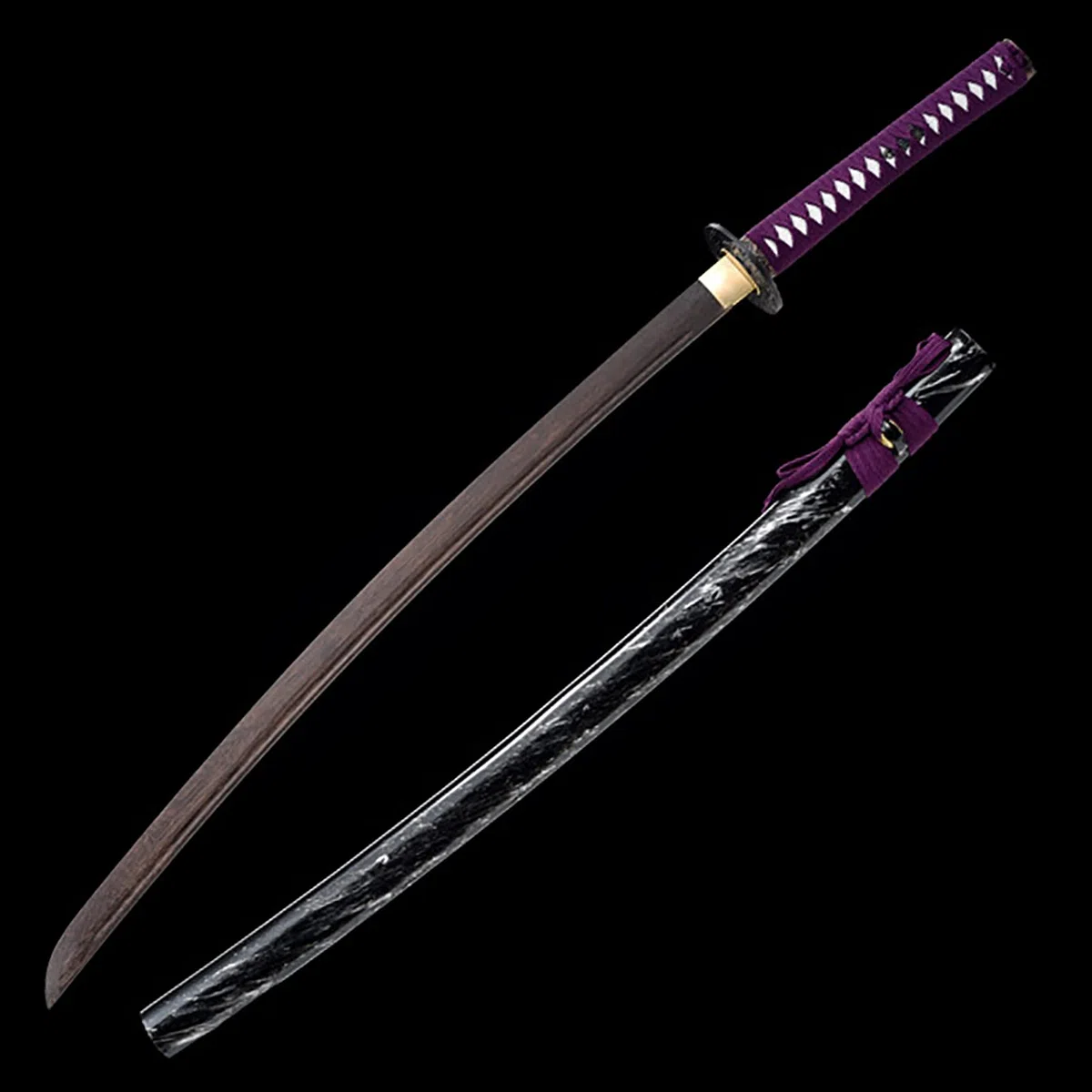 Natürliches Palisander-Katana, handgefertigtes Holz-Samurai-Schwert mit Scheide, 103 cm Bokken für Display, Cosplay-Kollektion und Kendo-Training-I