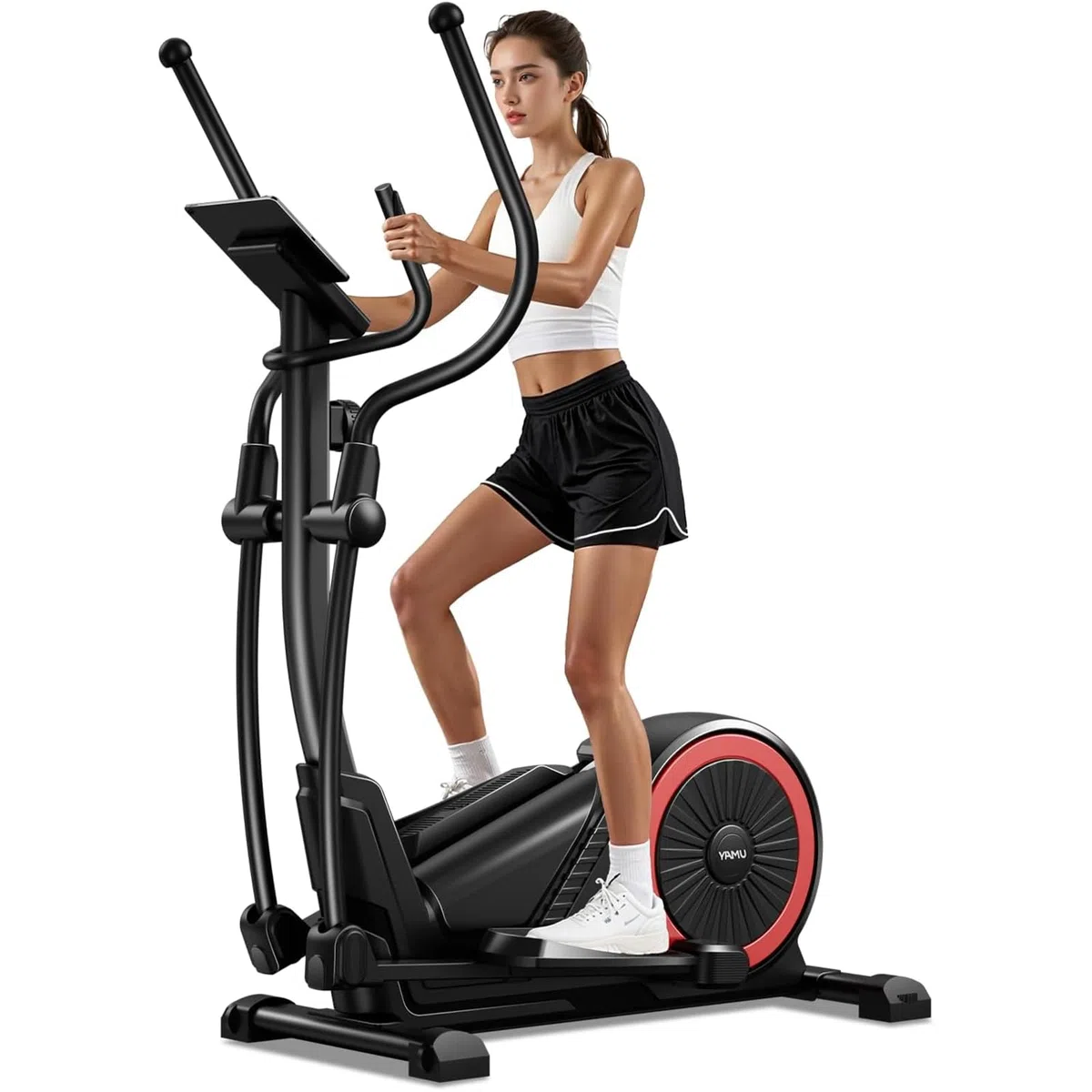 CURSOR Crosstrainer 40 cm Schrittlänge 16 Widerstandsstufen Magnetischer Ellipsentrainer Herzfrequenzgriffe LCD-Display 159 kg