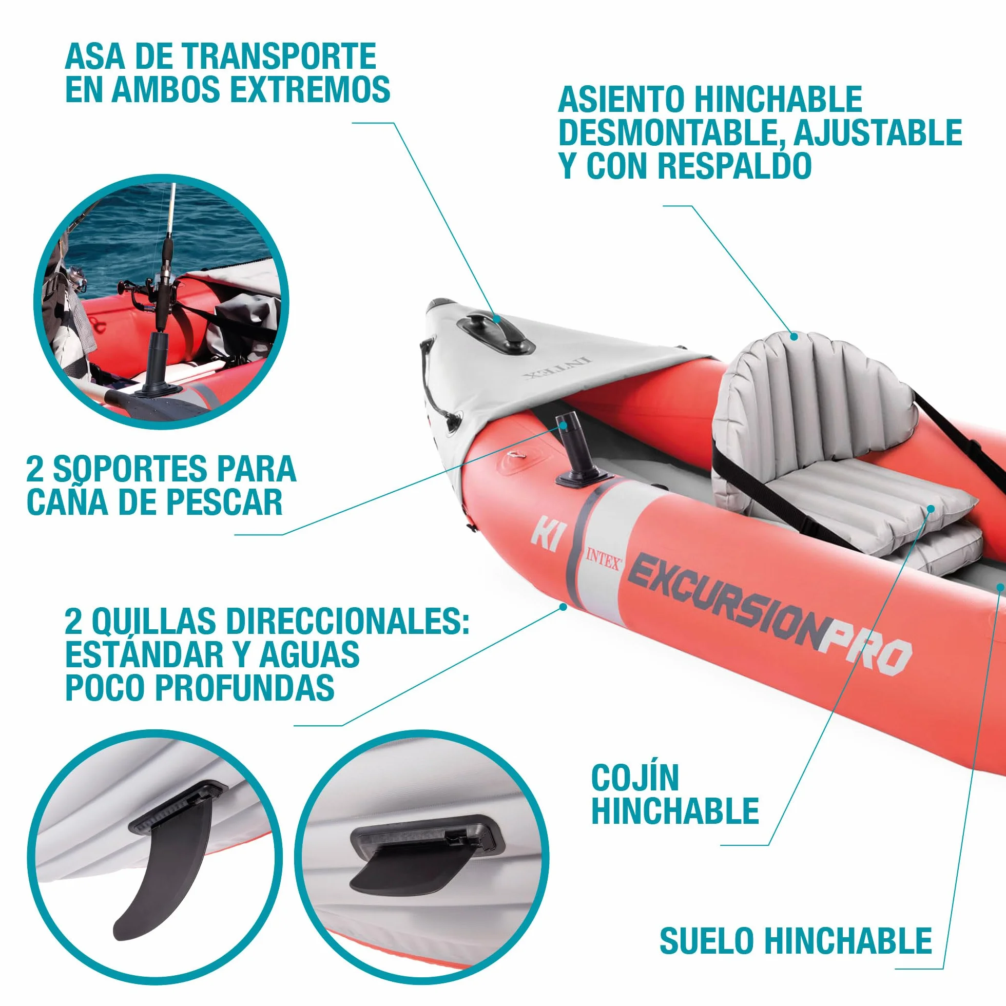 Intex Unisex's Kayak, Multicolour, One Size