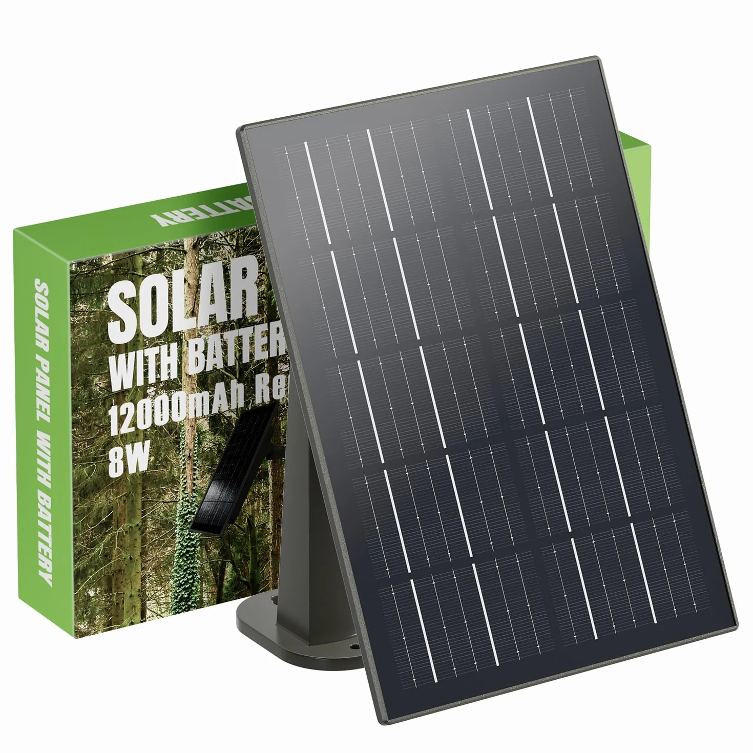 Solarpanel 20000mAh Akku kompatibel mit 12V/6V Wildlifekamera Überwachungskameras 3M Verbindungskabel Wasserdichtes Solarladegerät
