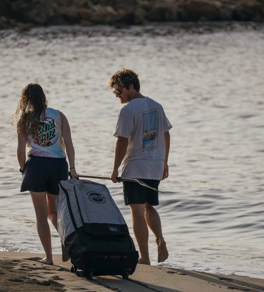 Fatstick Paddelbrett-Aufbewahrung & Reise-Rucksack mit Rollen – SUP & Surfbrett Rucksack – wasserabweisendes Segeltuch