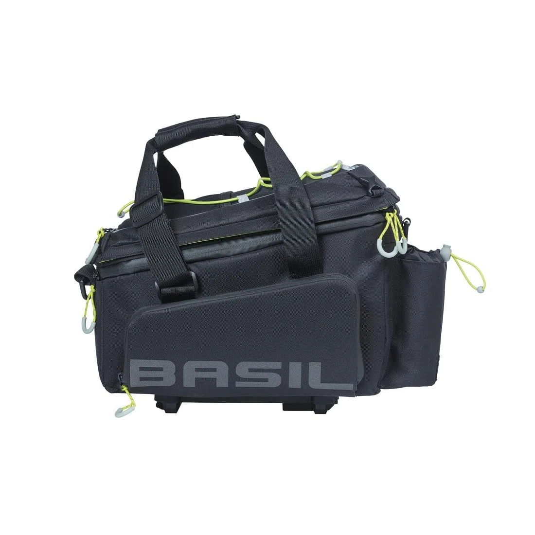 Basil Miles Gepäckträgertasche XL Pro MIK - 9-36L - Wasserdicht - Inkl. abschließbarem MIK-System - Ideal für Lange Touren - Scharz/Lime